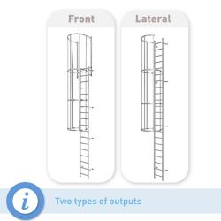 Ladder with crinoline, front exit