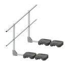 Self-standing aluminium post, straight/tilted, 2 ballasts